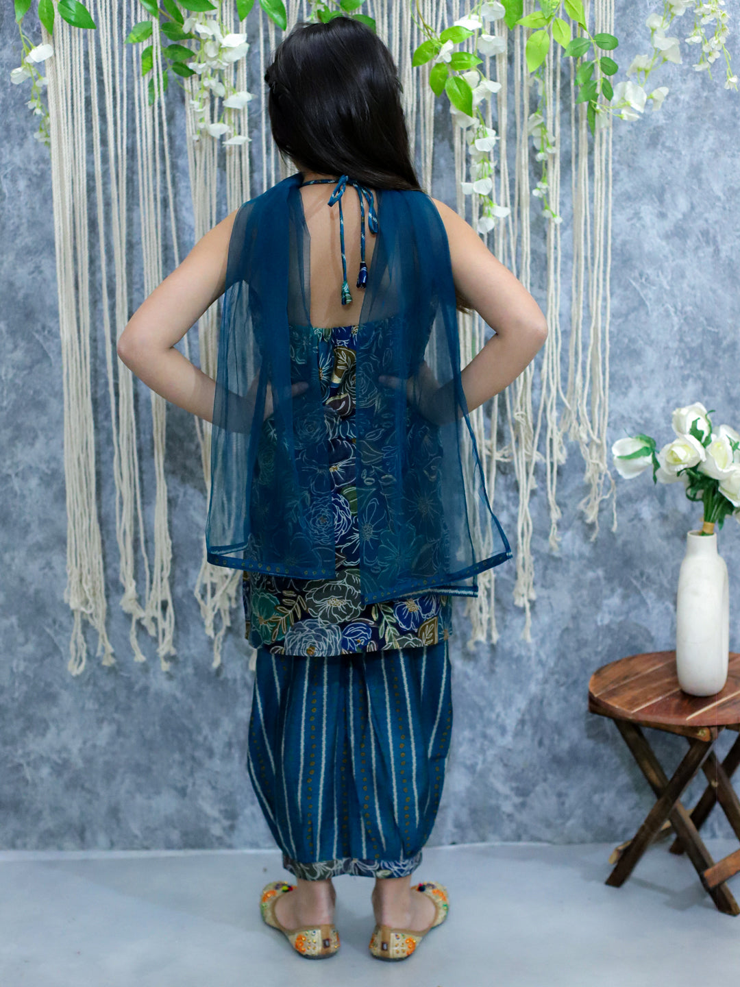 Cotton Blend Ethnic Suit Set for Kids - Blue | BS24SU47BLA | DesiQlo