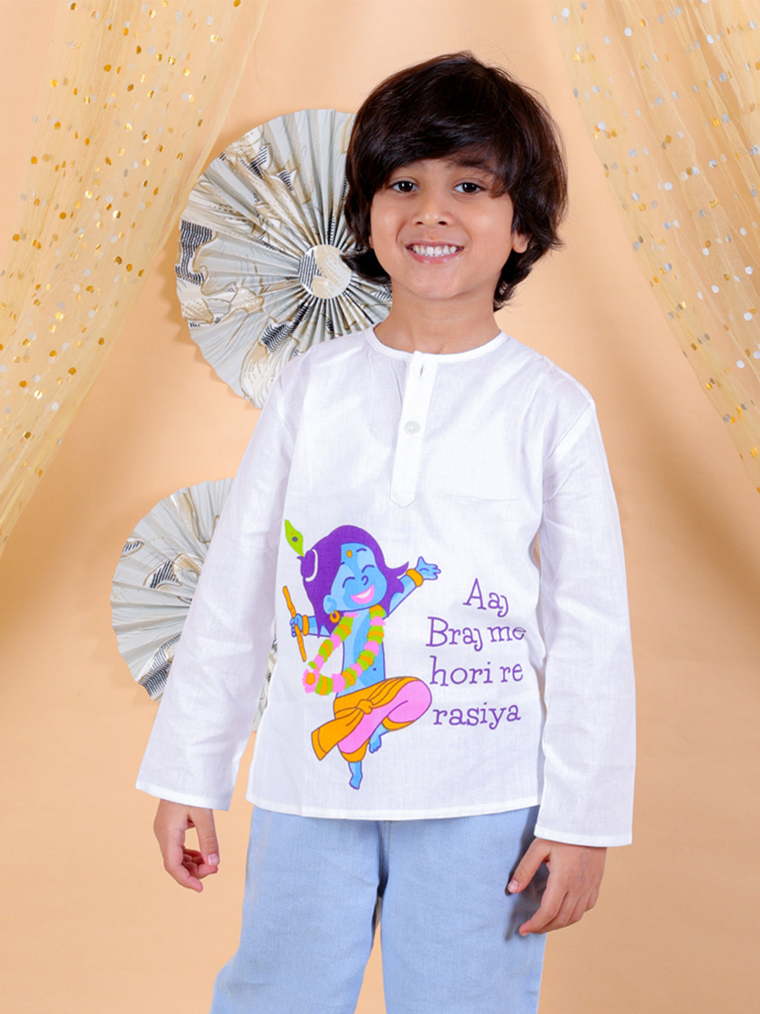 Pure Cotton Sweatshirt for Unisex - White | BS24TP46WHA | DesiQlo