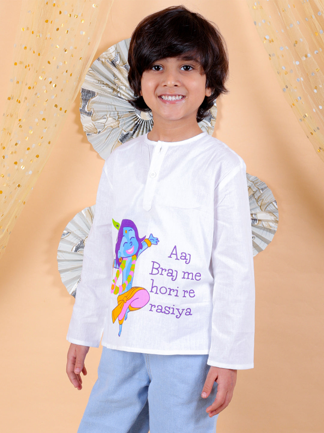 Pure Cotton Sweatshirt for Unisex - White | BS24TP46WHA | DesiQlo