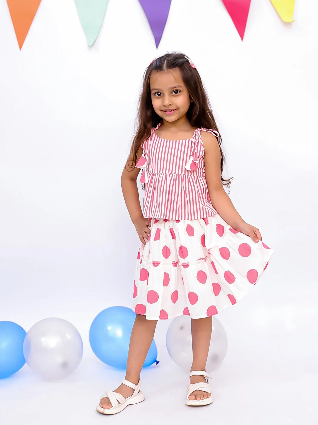 Lehenga Choli Set for Girls - Pink | BS25CS03PIA | DesiQlo