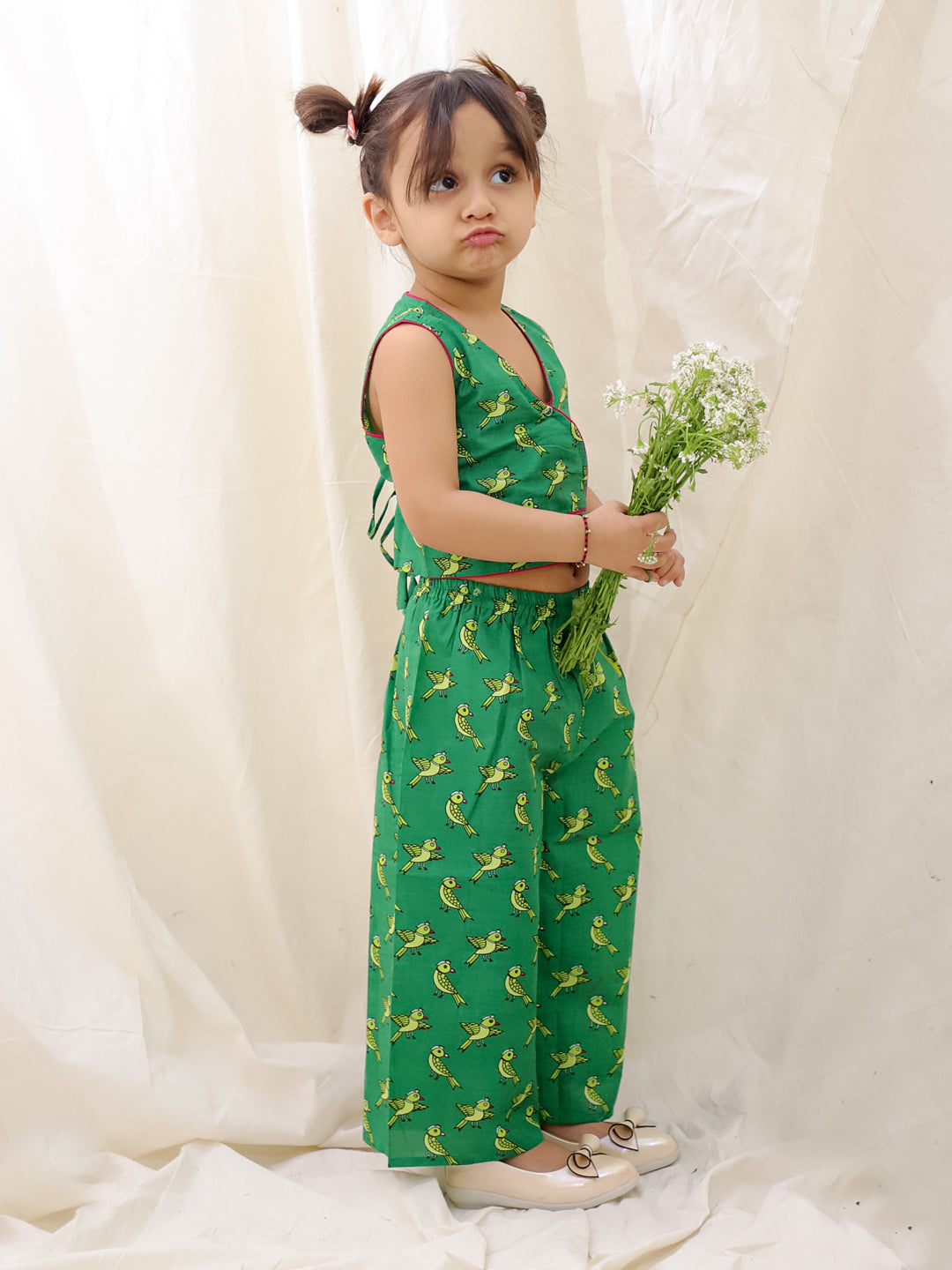 Ethnic Clothing Set for Girls - Green | BS25CS08GRA | DesiQlo