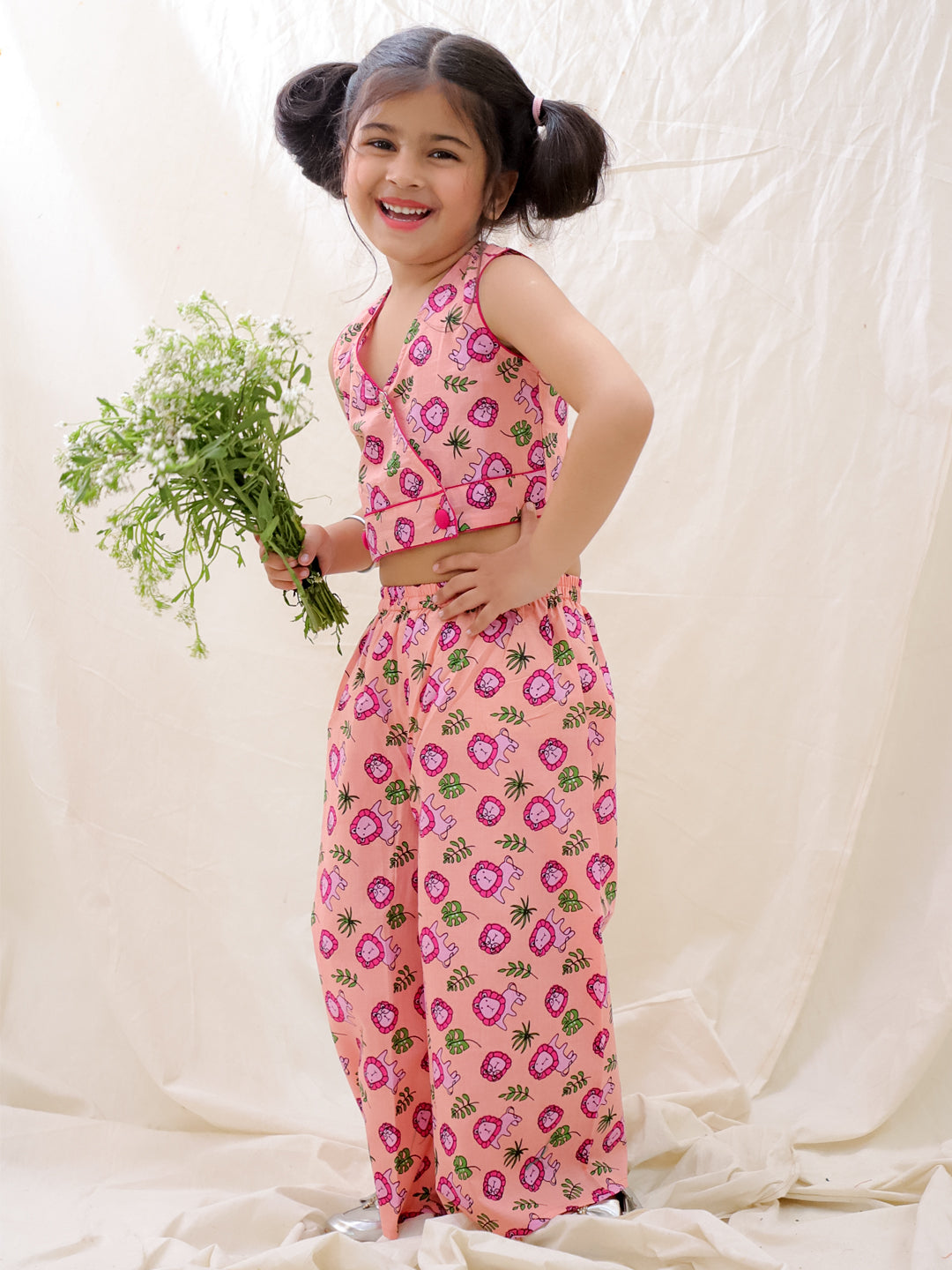 Ethnic Clothing Set for Girls - Pink | BS25CS08PIA | DesiQlo