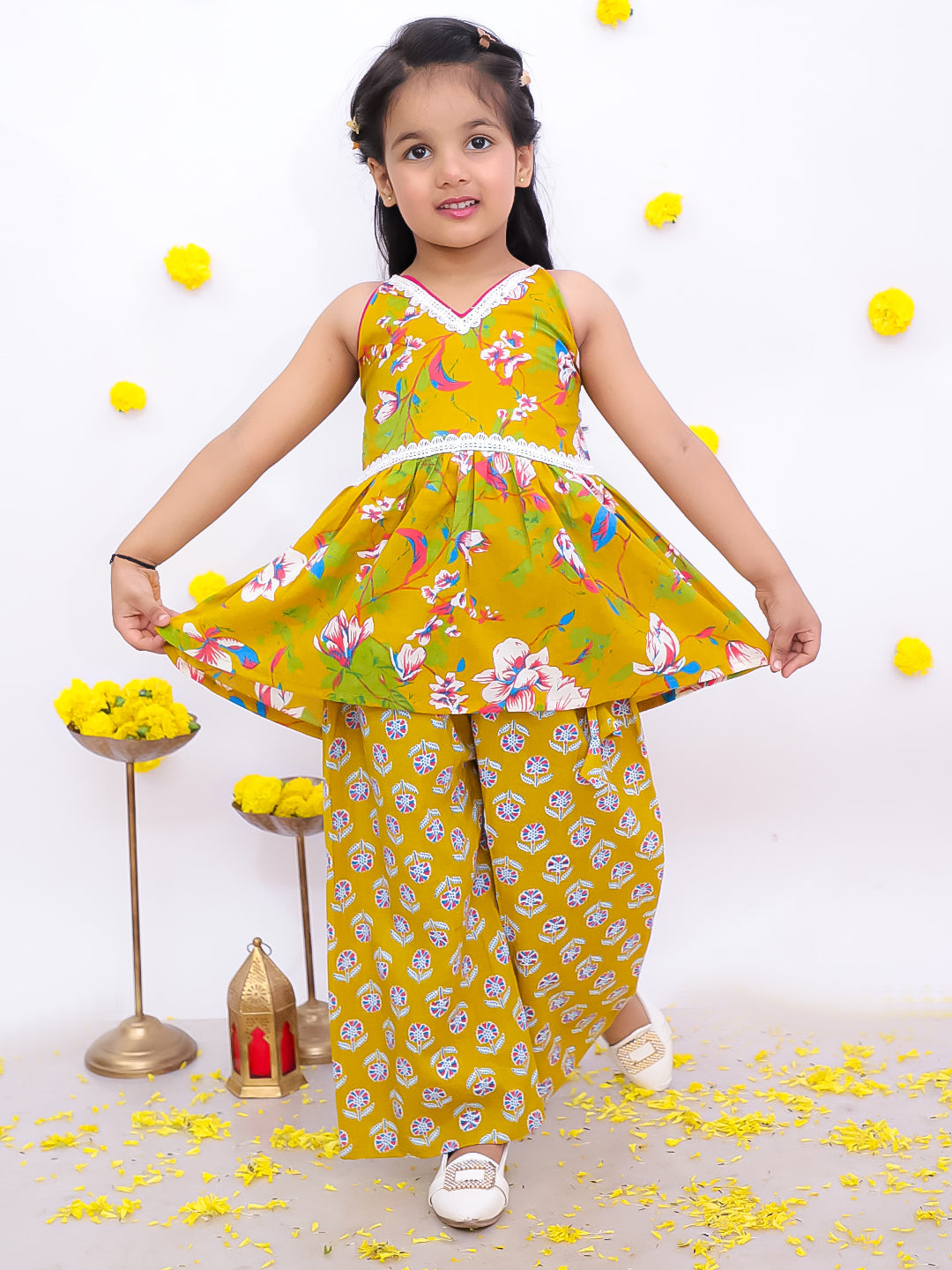 Ethnic Clothing Set for Girls - Mustard | BS25CS12MSA | DesiQlo