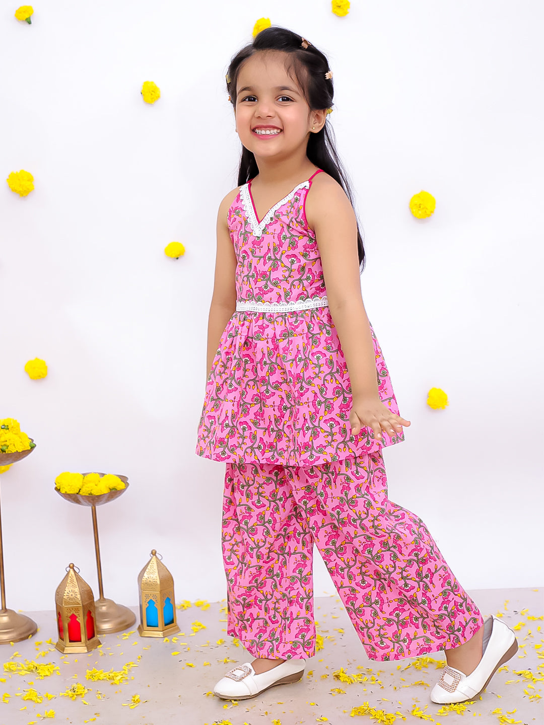 Ethnic Clothing Set for Girls - Pink | BS25CS12PIA | DesiQlo