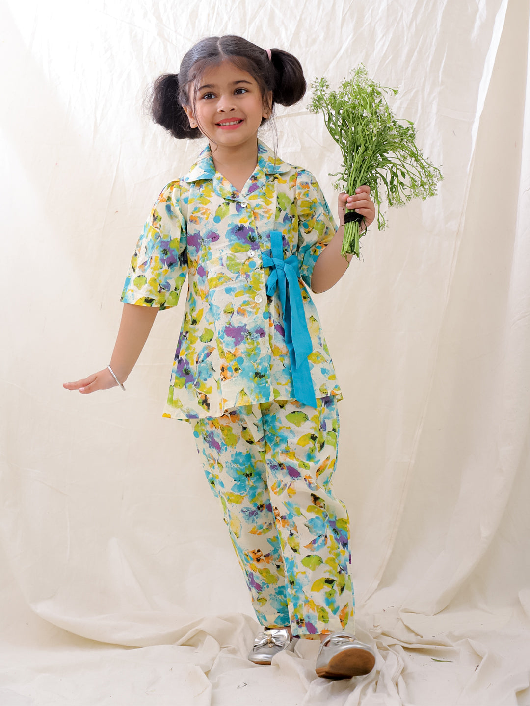 Ethnic Clothing Set for Girls - Green | BS25CS13GRA | DesiQlo