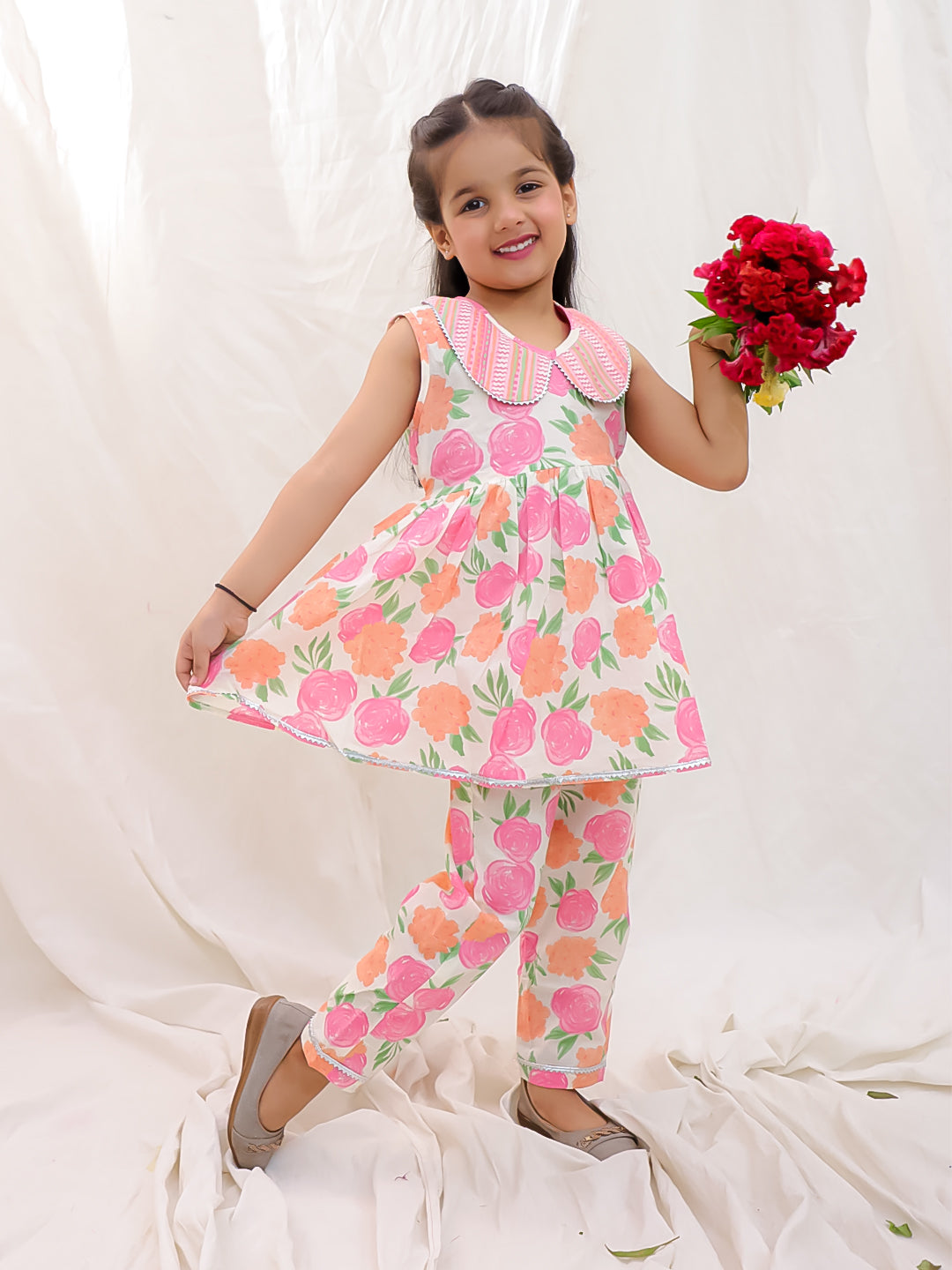 Ethnic Clothing Set for Kids - Pink | BS25CS15PIA | DesiQlo