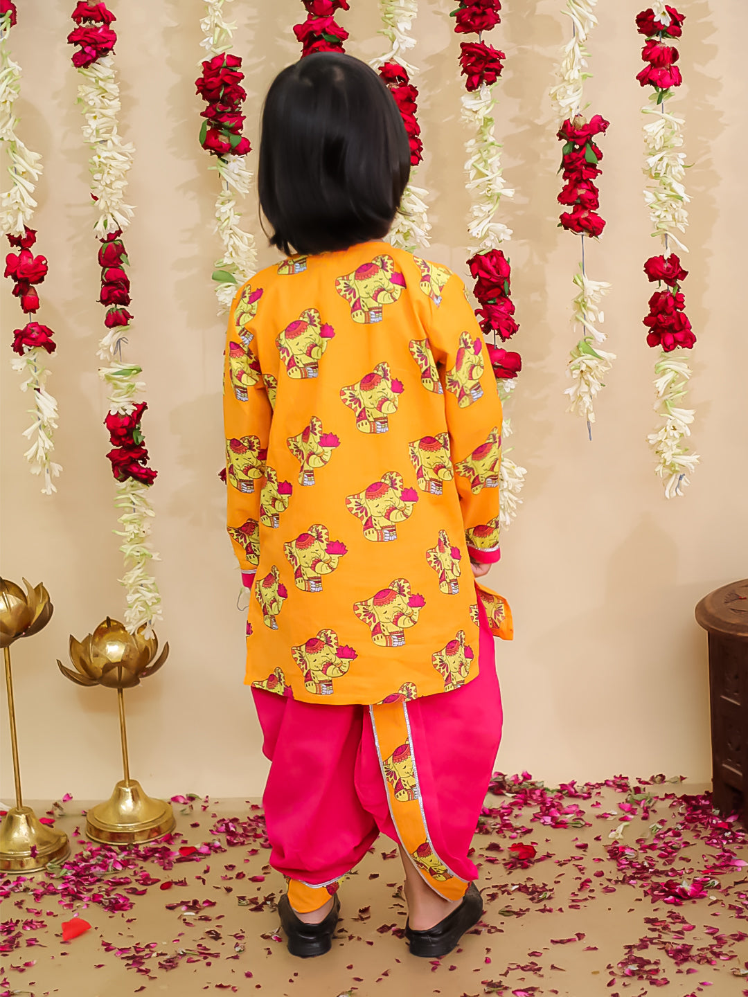 Dhoti Kurta Set for Boys - Orange | BS25DK05PIA | DesiQlo