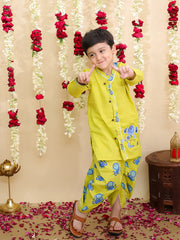 Dhoti Kurta Set for Boys - Yellow | BS25DK06YLA