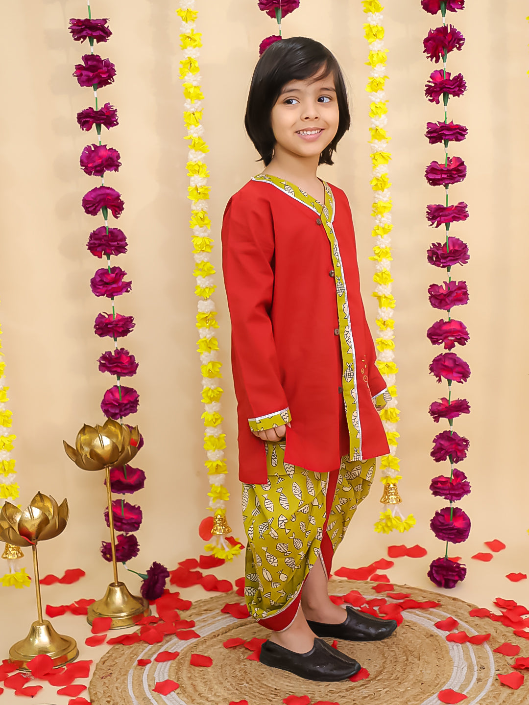 Dhoti Kurta Set for Boys - Yellow | BS25DK06YLA | DesiQlo