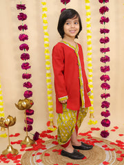 Dhoti Kurta Set for Boys - Yellow | BS25DK06YLA
