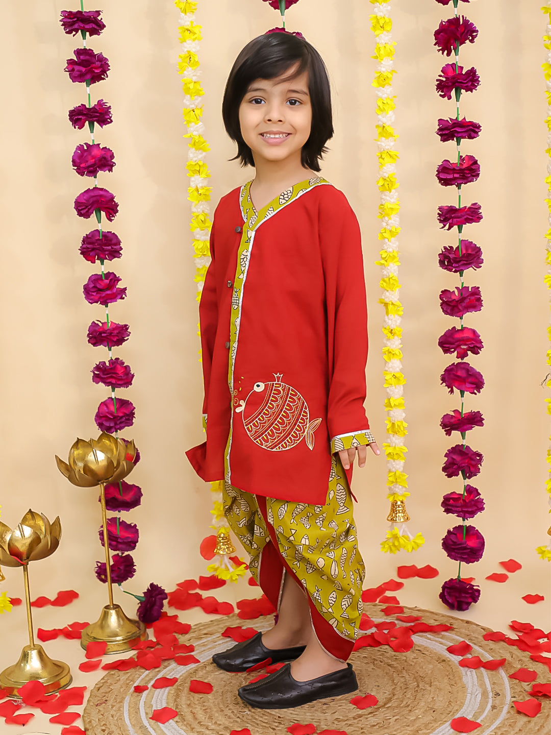 Dhoti Kurta Set for Boys - Yellow | BS25DK06YLA | DesiQlo