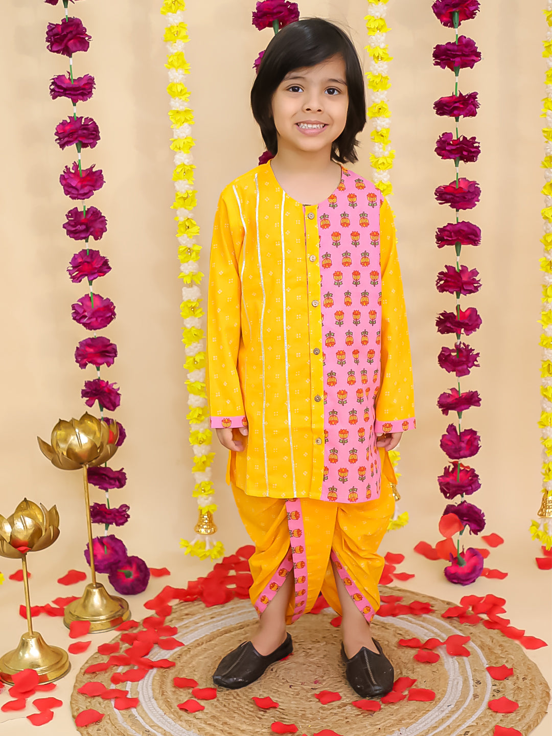 Dhoti Kurta Set for Boys - Pink | BS25DK08PIA | DesiQlo
