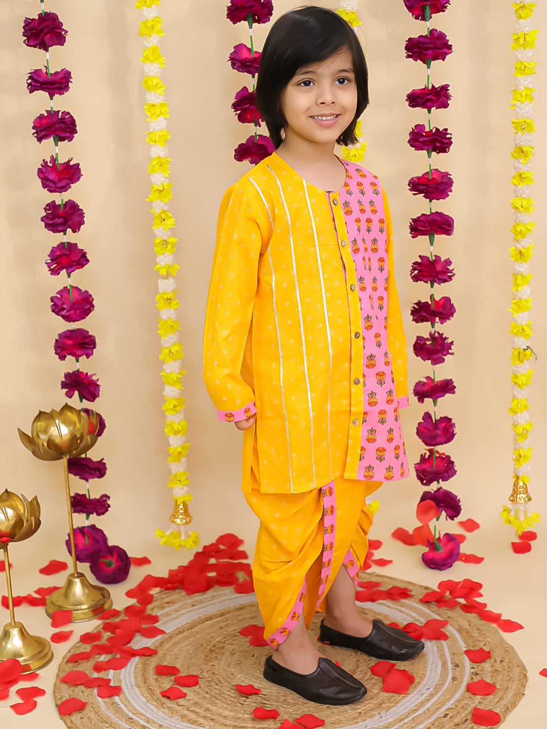 Dhoti Kurta Set for Boys - Pink | BS25DK08PIA | DesiQlo