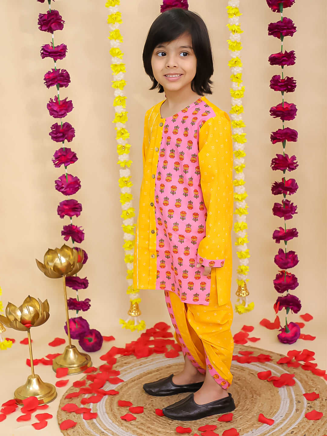 Dhoti Kurta Set for Boys - Pink | BS25DK08PIA | DesiQlo