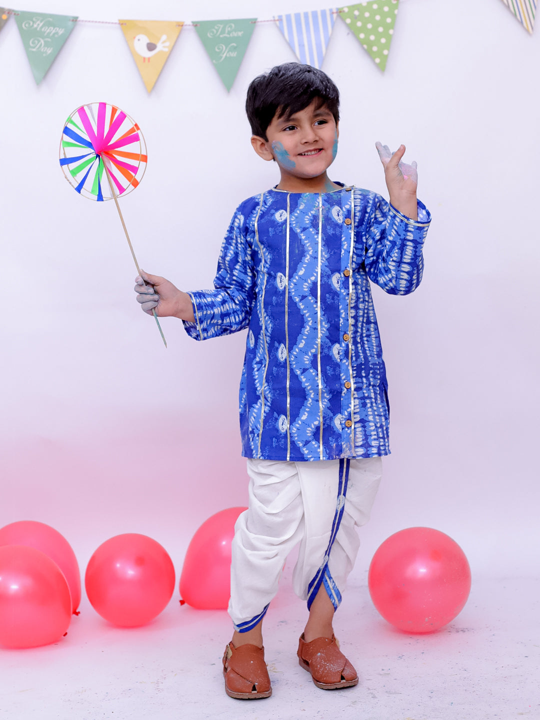 Dhoti Kurta Set for Boys - Red | BS25DK09RDA | DesiQlo