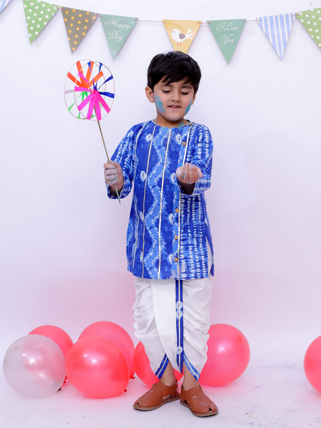 Dhoti Kurta Set for Boys - Red | BS25DK09RDA | DesiQlo