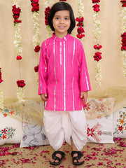 Dhoti Kurta Set for Boys - Pink | BS25DK11PIA