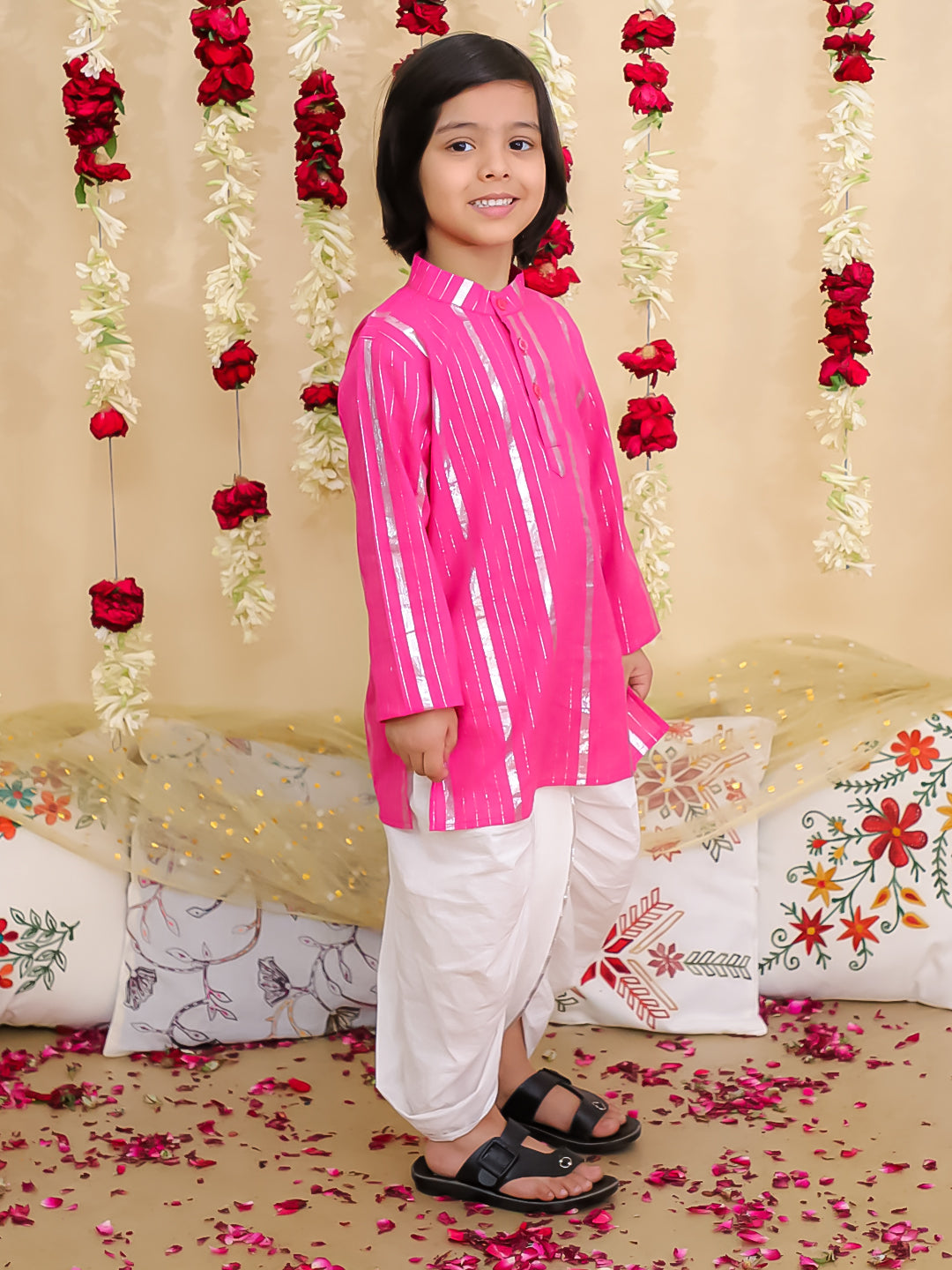 Dhoti Kurta Set for Boys - Pink | BS25DK11PIA | DesiQlo