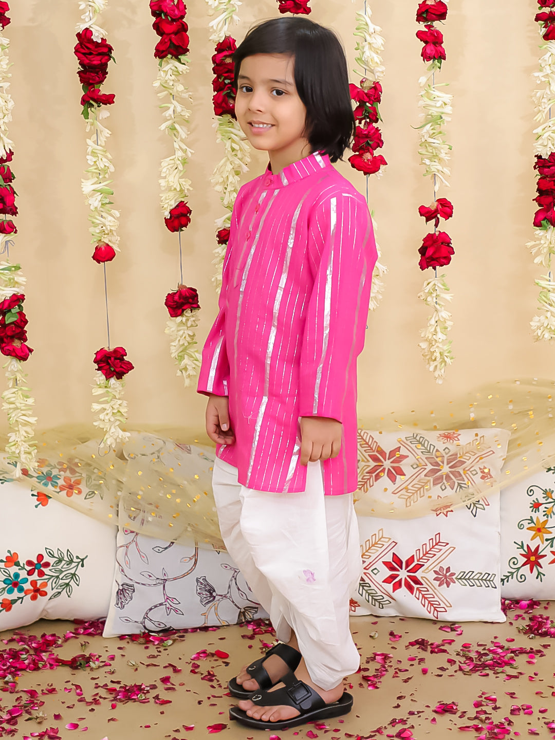 Dhoti Kurta Set for Boys - Pink | BS25DK11PIA | DesiQlo