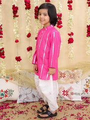 Dhoti Kurta Set for Boys - Pink | BS25DK11PIA