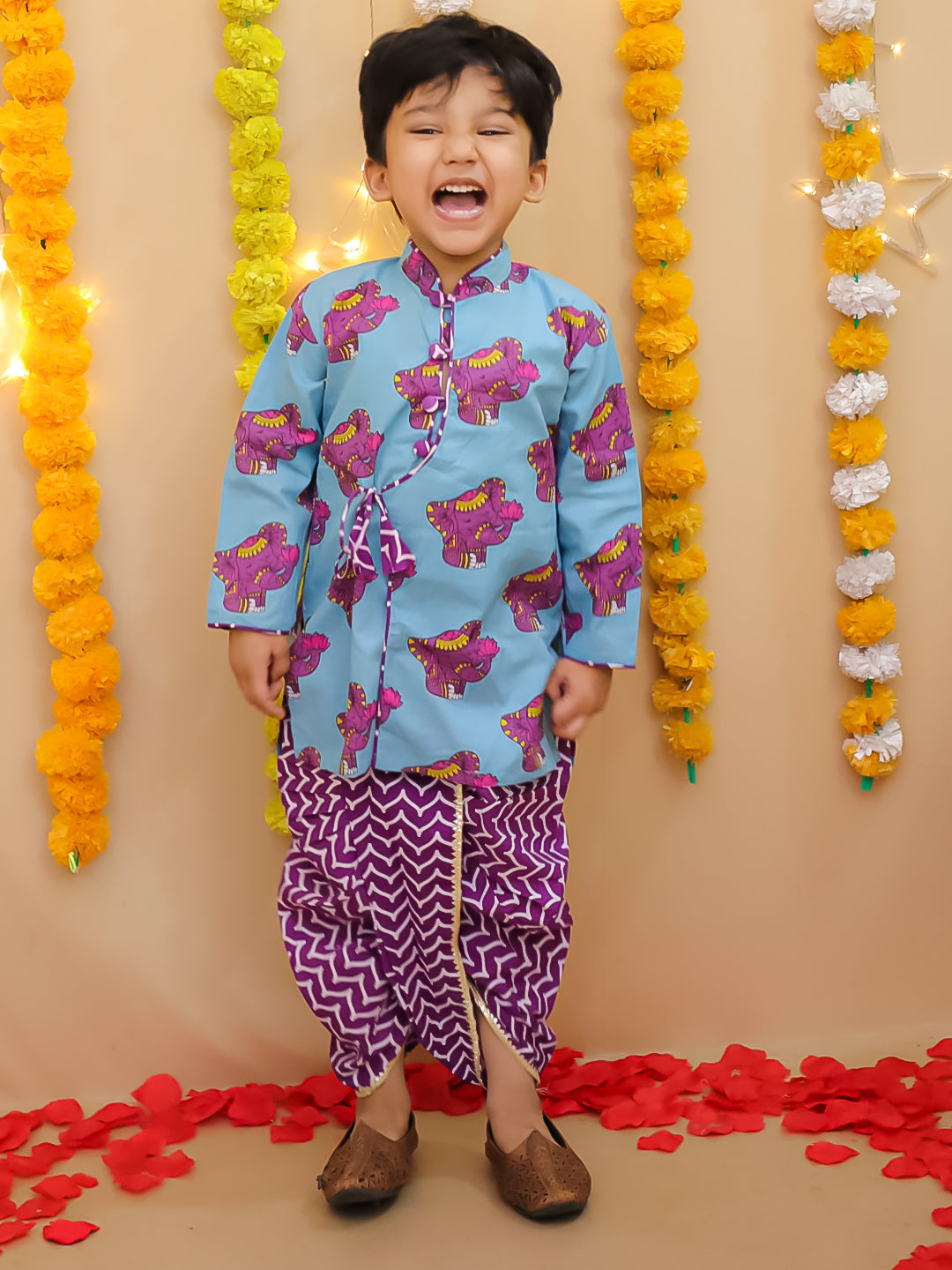 Dhoti Kurta Set for Boys - Yellow | BS25DK12YLA | DesiQlo