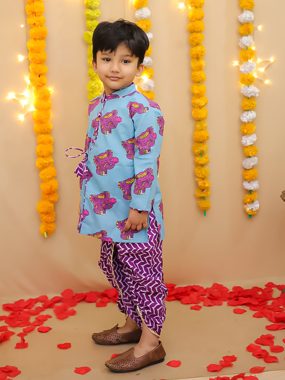 Dhoti Kurta Set for Boys - Yellow | BS25DK12YLA | DesiQlo