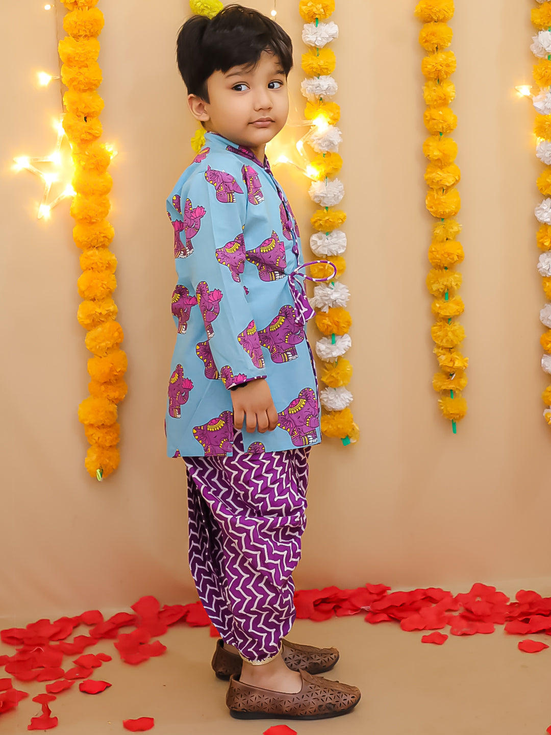 Dhoti Kurta Set for Boys - Yellow | BS25DK12YLA | DesiQlo