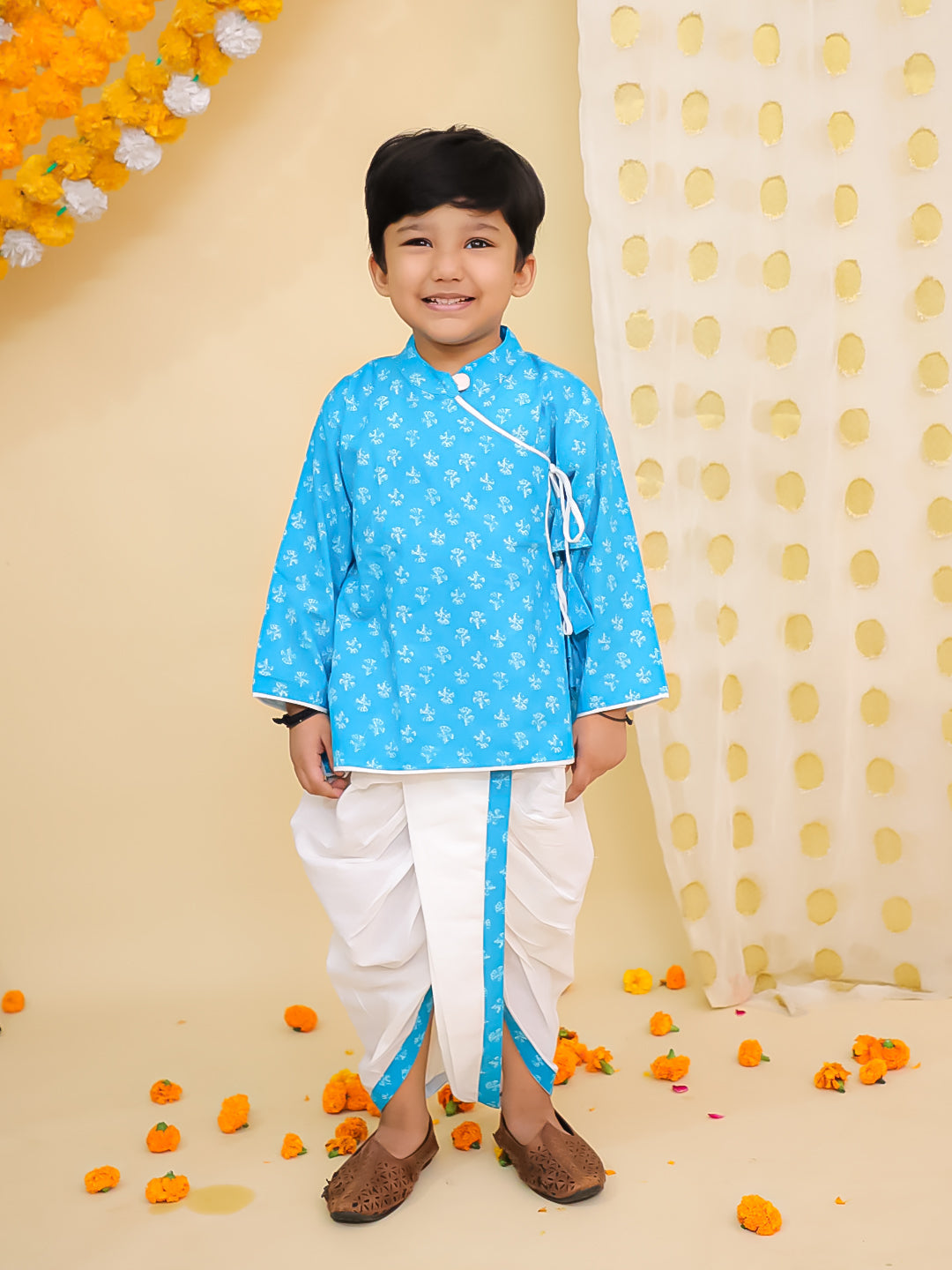 Dhoti Kurta Set for Boys - Navy Blue | BS25DK14NBA | DesiQlo