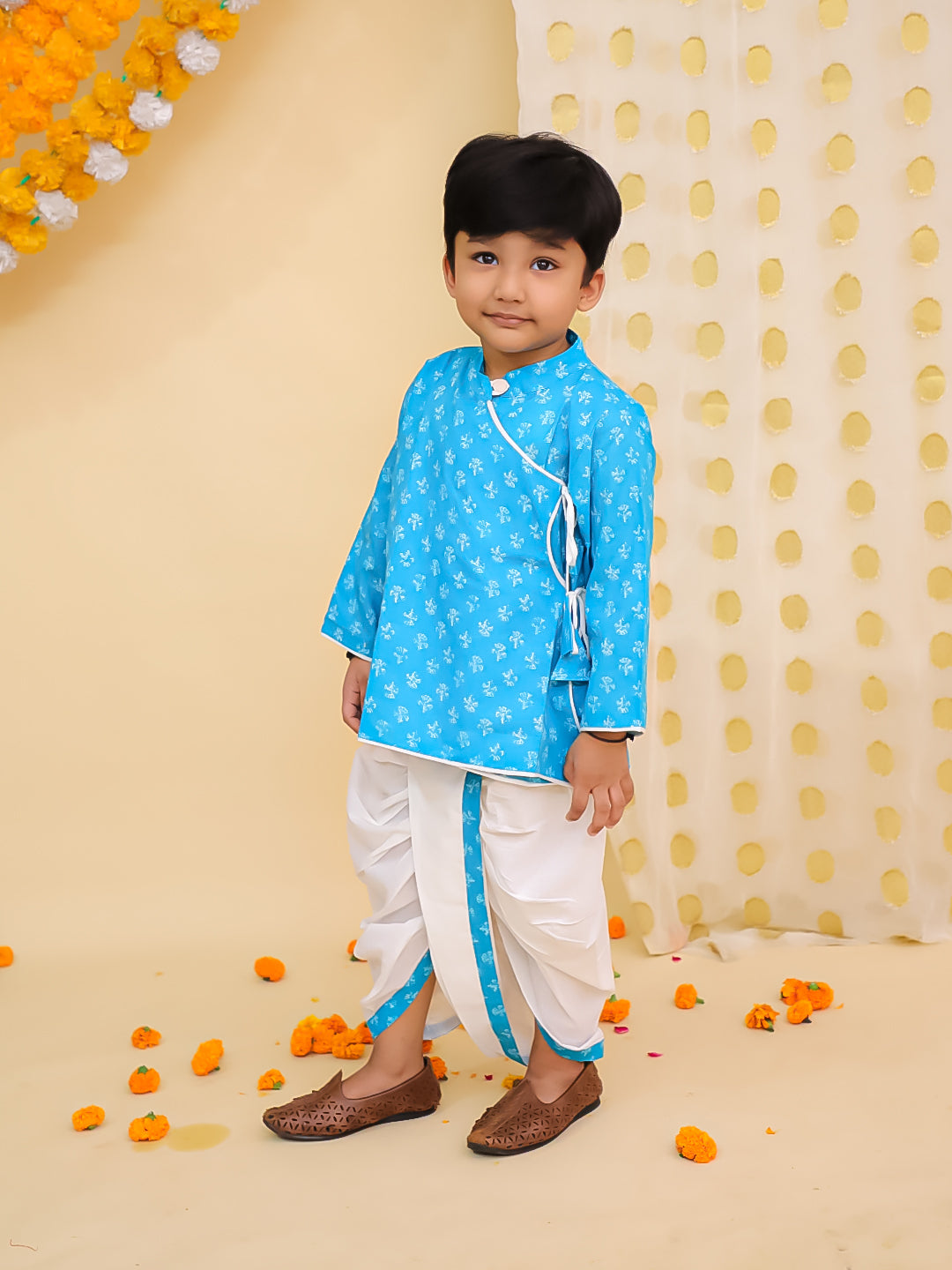Dhoti Kurta Set for Boys - Navy Blue | BS25DK14NBA | DesiQlo