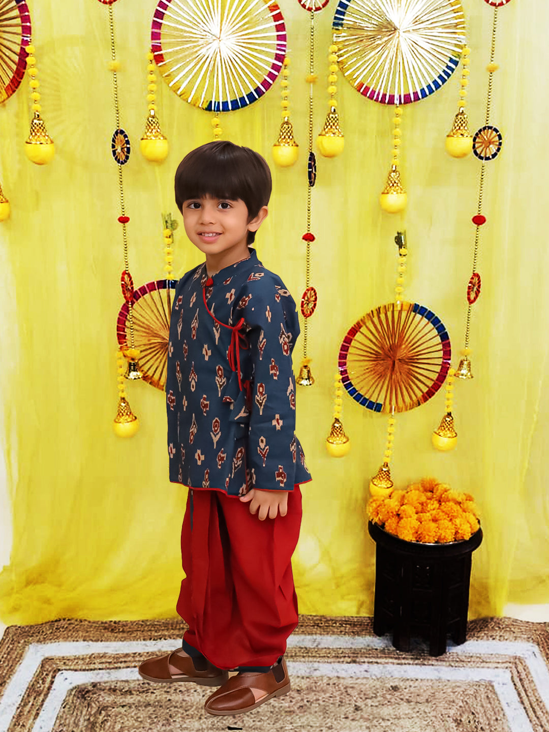 Dhoti Kurta Set for Boys - Blue | BS25DK14BLA
