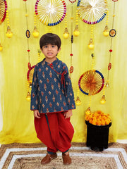 Dhoti Kurta Set for Boys - Blue | BS25DK14BLA