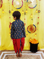Dhoti Kurta Set for Boys - Blue | BS25DK14BLA