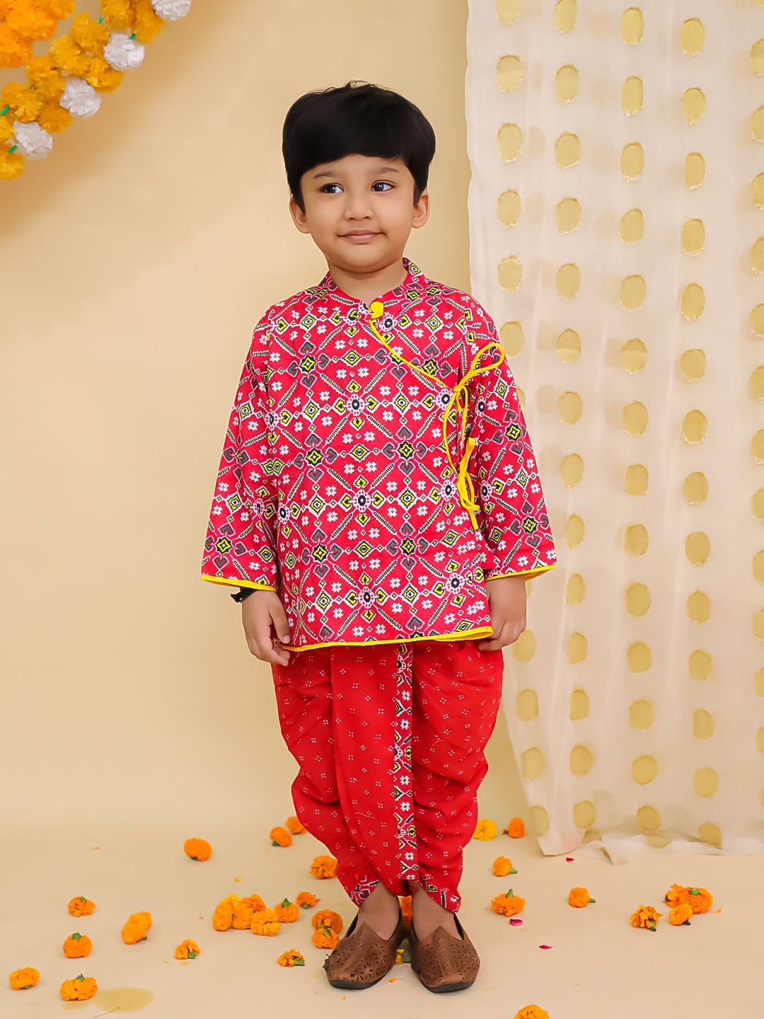 Dhoti Kurta Set for Boys - Yellow | BS25DK14YLA | DesiQlo