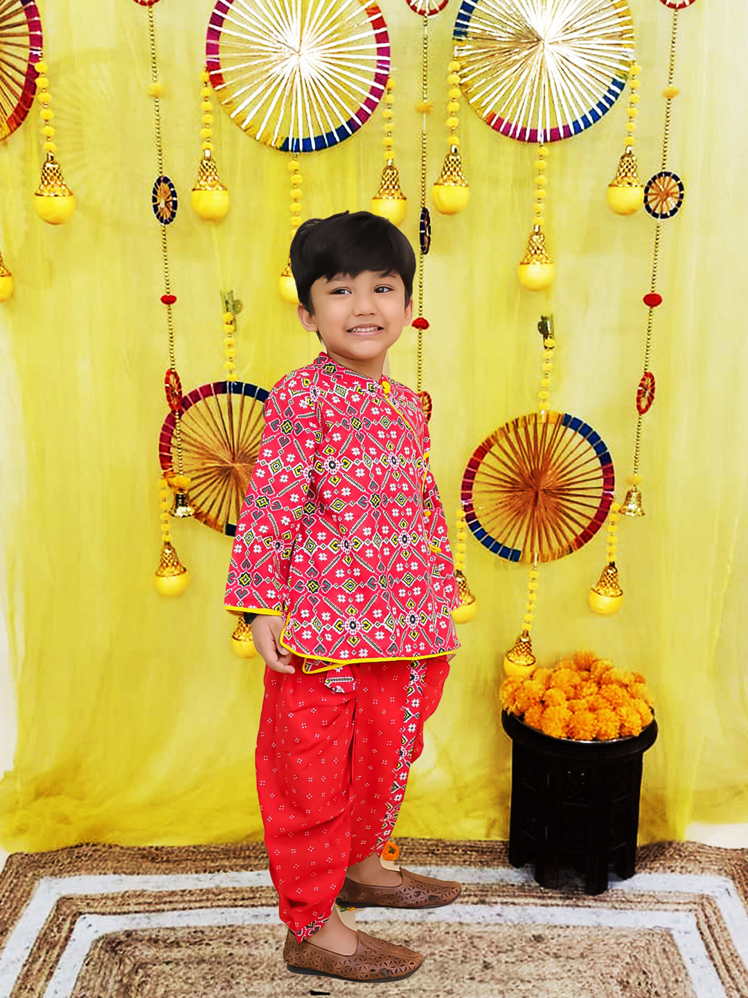 Dhoti Kurta Set for Boys - Yellow | BS25DK14YLA | DesiQlo