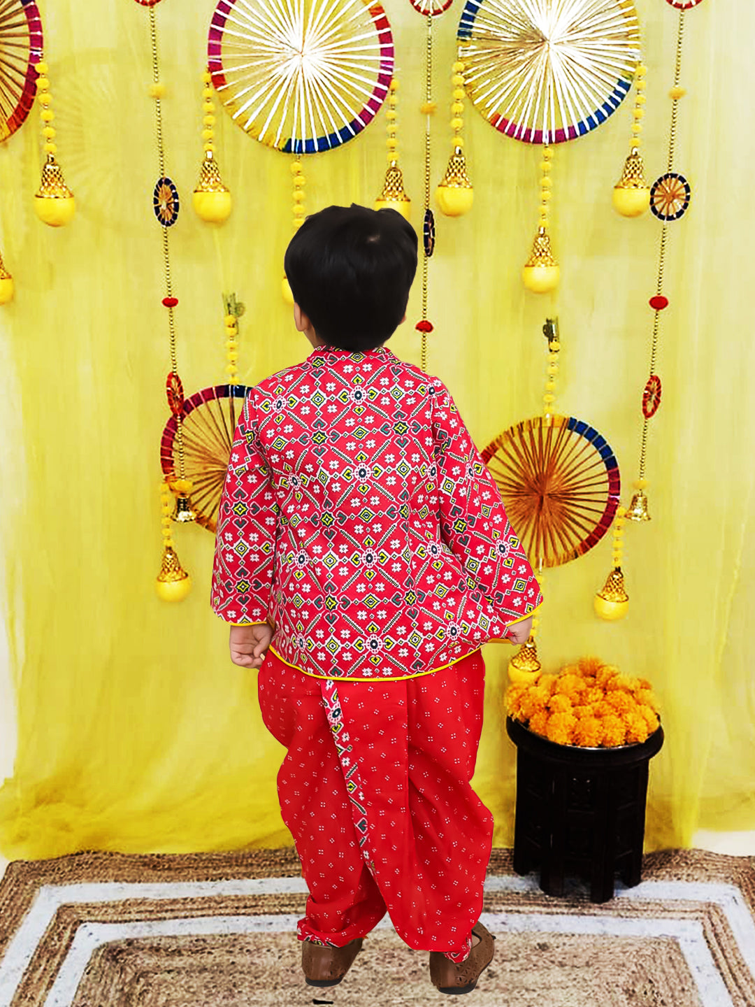 Dhoti Kurta Set for Boys - Yellow | BS25DK14YLA | DesiQlo