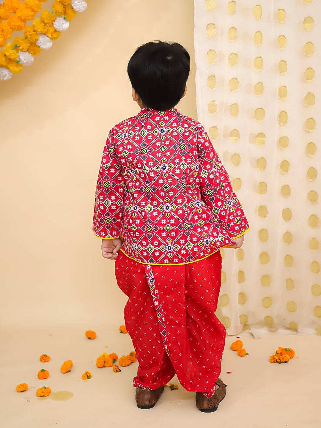 Dhoti Kurta Set for Boys - Yellow | BS25DK14YLA | DesiQlo