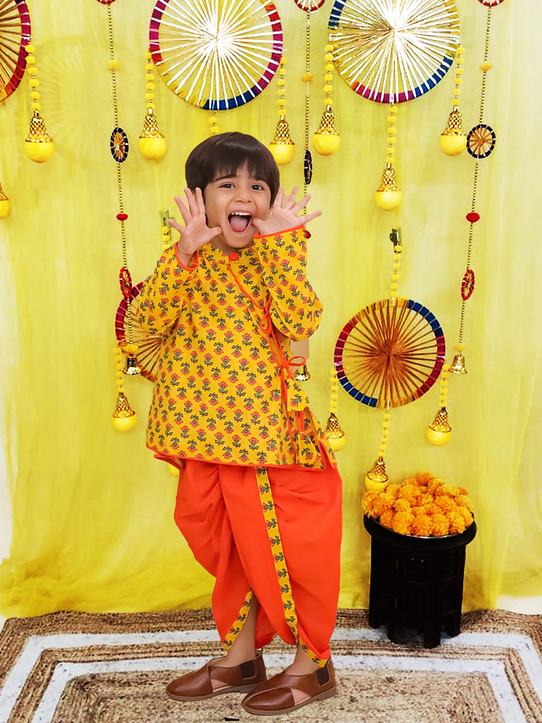 Dhoti Kurta Set for Boys - White | BS25DK14WHA | DesiQlo