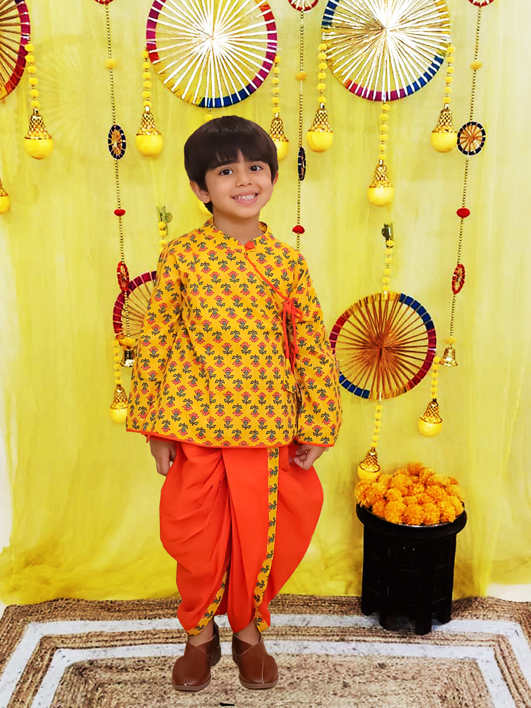 Dhoti Kurta Set for Boys - White | BS25DK14WHA | DesiQlo