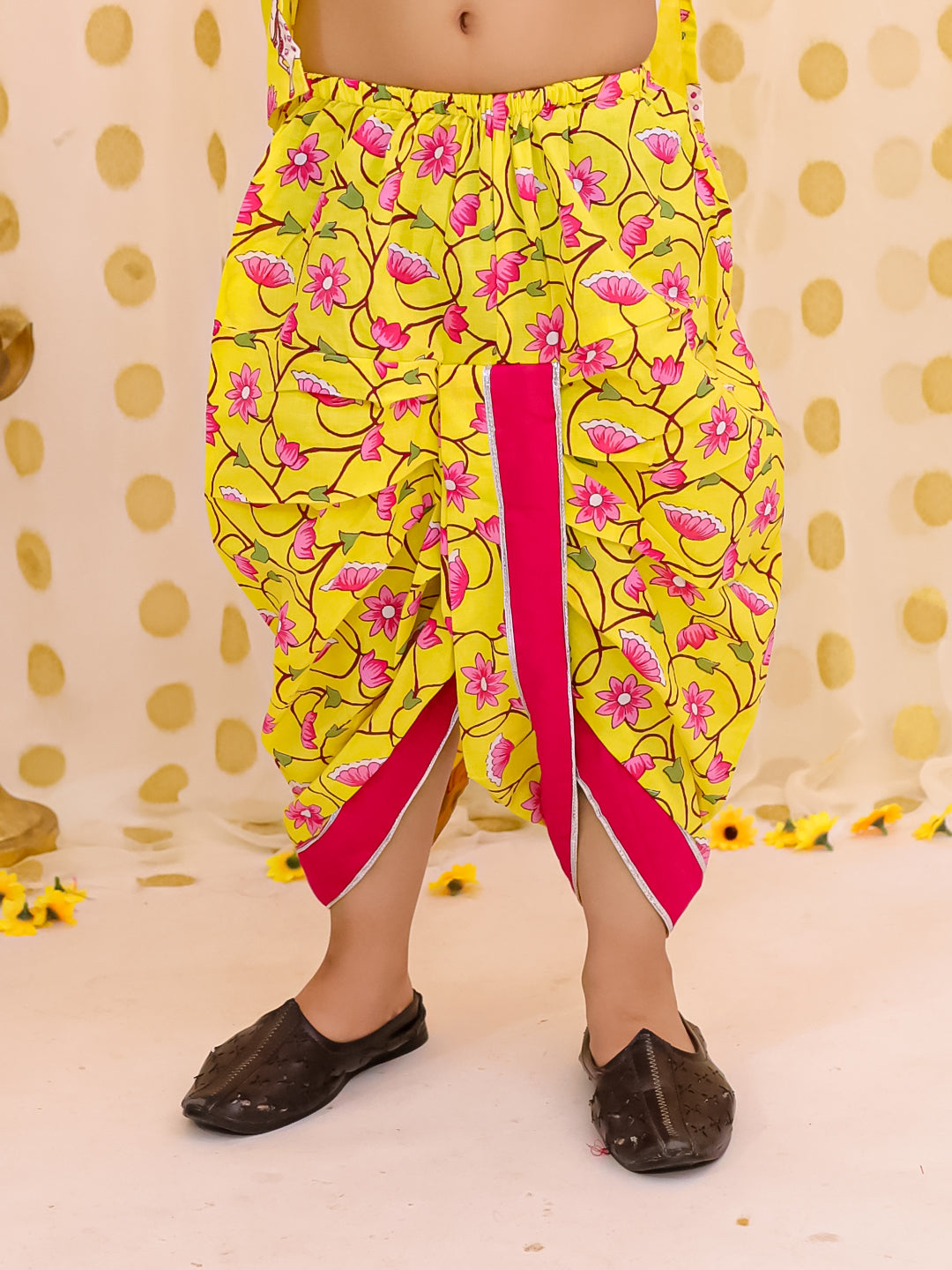 Cotton Dhoti Kurta Set for Boys - Pink | BS25DK15PIA | DesiQlo