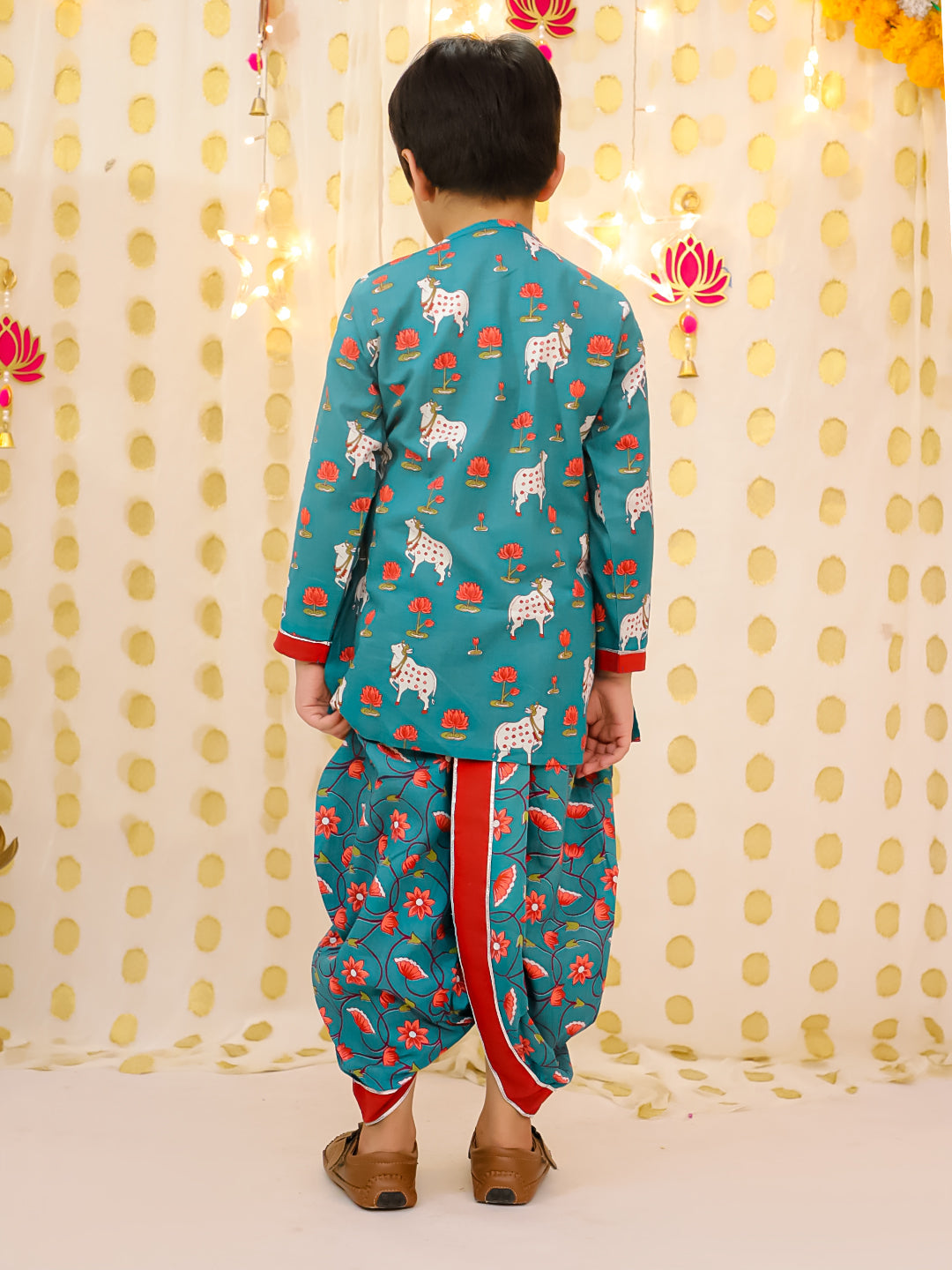 Cotton Dhoti Kurta Set for Boys - Maroon | BS25DK15RDA | DesiQlo