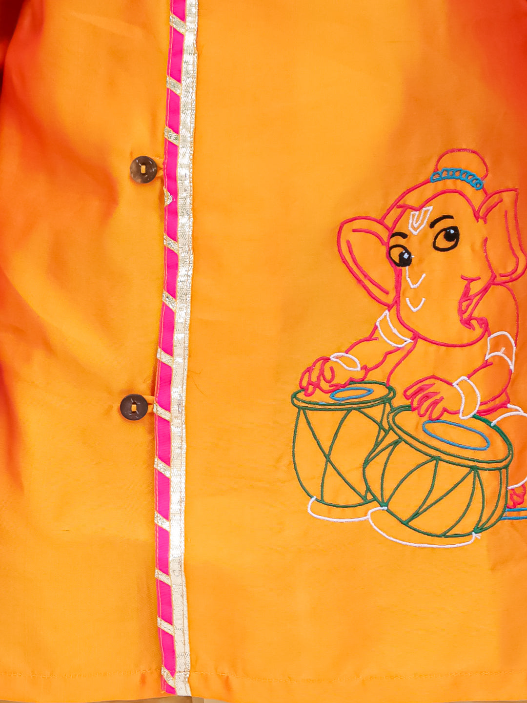 Tafetta Dhoti Kurta Set for Boys - Orange | BS25DK17ORA | DesiQlo