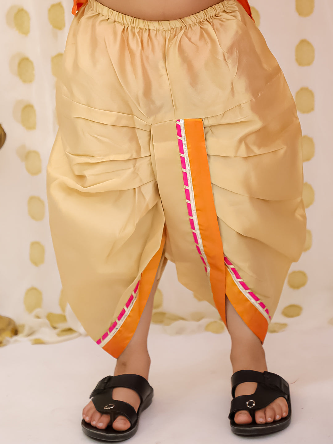 Tafetta Dhoti Kurta Set for Boys - Orange | BS25DK17ORA | DesiQlo