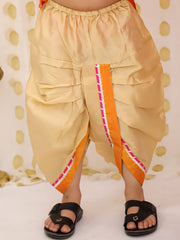 Tafetta Dhoti Kurta Set for Boys - Orange | BS25DK17ORA