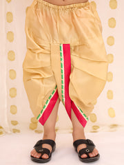 Tafetta Dhoti Kurta Set for Boys - Peach | BS25DK17PIA