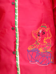 Tafetta Dhoti Kurta Set for Boys - Peach | BS25DK17PIA