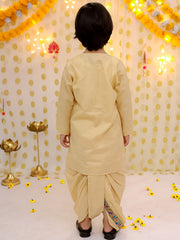 Poly Silk Dhoti Kurta Set for Boys - Blue | BS25DK18NBA