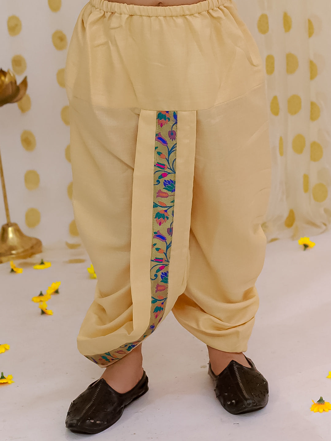 Poly Silk Dhoti Kurta Set for Boys - Blue | BS25DK18NBA | DesiQlo