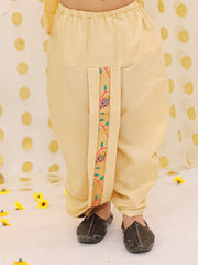 Poly Silk Dhoti Kurta Set for Boys - Gold | BS25DK18GDA