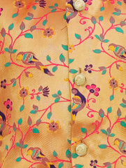 Poly Silk Dhoti Kurta Set for Boys - Gold | BS25DK18GDA