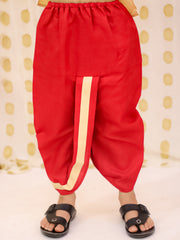 Linen Dhoti Kurta Set for Boys - Beige | BS25DK19BGA